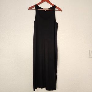 Philosophy Black Sleeveless Midi Dress Size S Minimalist Quiet Luxury Classic